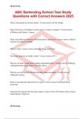 ABC Bartending School Test Study Questions with Correct Answers 2025