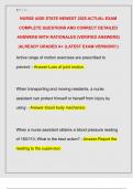 NURSE AIDE STATE NEWEST 2025 ACTUAL EXAM  COMPLETE QUESTIONS AND CORRECT DETAILED  ANSWERS WITH RATIONALES &lpar;VERIFIED ANSWERS&rpar;  &vert;ALREADY GRADED A&plus; &lpar;LATEST EXAM VERSION&excl;&excl;&excl;&rpar;