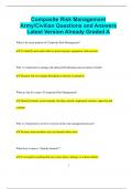 Composite Risk Management Army&sol;Civilian Questions and Answers Latest Version Already Graded A