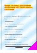 Biology 1134 Exam 2 2025&sol;2026 Exam  Questions with 100&percnt; Correct Answers &vert;  Latest Update
