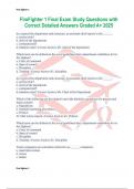 FireFighter 1 Final Exam Study Questions with Correct Detailed Answers Graded A&plus; 2025