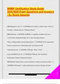 BRMP Certification Study Guide  2025&sol;2026 Exam Questions and Answers  &vert; A&plus; Score Assured 
