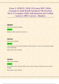 Exam 1&colon; NUR176 &sol; NUR 176 &lpar;Latest 2025 &sol; 2026&rpar;&colon; Concepts of Adult Health Nursing for the Practical Nurse I &vert; Complete Guide with Questions and Verified Answers &vert; 100&percnt; Correct &ndash; Hondros