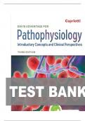 TEST BANK FOR Davis Advantage for Pathophysiology&colon; Introductory Concepts and Clinical Perspectives Third Edition by Theresa Capriotti  ISBN&colon; 978-1719648592  COMPLETE GUIDE ALL CHAPTERS COVERED 100&percnt; VERIFIED A&plus; GRADE ASSURED&excl;&excl;&excl;&excl;&excl;NEW LATEST UPLOAD&excl;&excl;&excl;&excl;&excl;&excl;