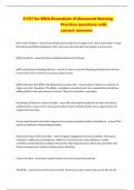C157 for WGU-Essentials of Advanced Nursing Practice questions with correct answers