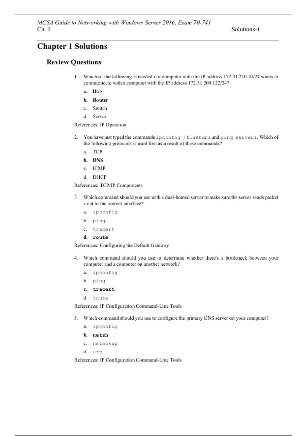 Summary Solutions Manual, text answers-summaries: MCSA Guide to ...