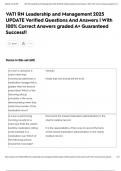 VATI RN Leadership and Management 2025 UPDATE Verified Questions And Answers &vert; With 100&percnt; Correct Answers graded A&plus; Guaranteed Success&excl;&excl;