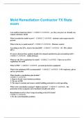 Mold Remediation Contractor TX State exam Questions And Answers &vert; 2025 Updated Solutions &vert; 100&percnt; Correct Answers
