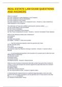 REAL ESTATE LAW EXAM QUESTIONS AND ANSWERS
