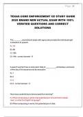 TEXAS CODE ENFORCEMENT CE STUDY GUIDE 2025 BRAND NEW ACTUAL EXAM WITH 100- VERIFIED QUESTIONS AND CORRECT SOLUTIONS 