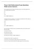 Texas Code Enforcement Exam Questions With Correct Answers 