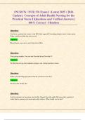 NUR176 &sol; NUR 176 Exam 1 &lpar;Latest 2025 &sol; 2026 Update&rpar;&colon; Concepts of Adult Health Nursing for the Practical Nurse I &vert;Questions and Verified Answers &vert; 100&percnt; Correct &ndash; Hondros