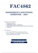 FAC4862 Assignment 5 &lpar;QUESTIONS & ANSWERS&rpar; 2025  - DUE 07 OCTOBER  2025