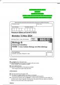 GCE PEARSON EDEXCEL LEVEL 3  BIOLOGY B  ADVANCED SUBSIDIARY  PAPER 1&colon; CORE CELLULAR BIOLOGY AND MICROBIOLOGY  COMBINED QUESTION PAPER AND MARKING SCHEME 