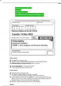 GCE PEARSON EDEXCEL LEVEL 3  CHEMISTRY  ADVANCED SUBSIDIARY  PAPER 1&colon; CORE INORGANIC AND PHYSICAL CHEMISTRY  COMBINED QUESTION PAPER AND MARKING SCHEME 