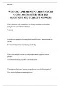 WGU C963 AMERICAN POLITICS &lpar;COURT CASES ASSESSMENT&rpar; TEST 2025 QUESTIONS AND CORRECT ANSWERS 