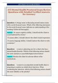 ATI Mental Health Proctored Exam Review  Questions with Detailed Verified Answers  for Accuracy 