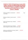 NUR176 &sol; NUR 176 Final Exam  &lpar;Latest 2025 &sol; 2026&rpar;&colon; Concepts of Adult Health Nursing for the Practical Nurse I &vert; Complete Guide with Questions and Verified Answers &vert; 100&percnt; Correct - Hondros