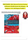TEST BANK - Olds' Maternal-Newborn Nursing & Women's Health Across the Lifespan&comma; 11th Edition &lpar;Davidson&rpar;&comma; Chapters 1 - 36 &vert; All Chapters Verified