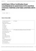 IAHSS Basic Officer Certification Exam COMPREHENSIVE QUESTIONS WITH MULTIPLE CHOICES &vert;VERIFIED & REVISED ANSWERS &lpar;NEW&rpar; 2025