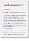 IB Philosophy - Core Theme Exam Study Guide  Questions And Answers Verified 100&percnt; Correct 