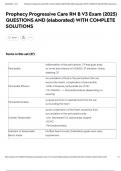 Prophecy Progressive Care RN B V3 Exam &lpar;2025&rpar; QUESTIONS AND &lpar;elaborated&rpar; WITH COMPLETE SOLUTIONS
