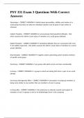 PSY 331 Exam 3 Questions With Correct Answers