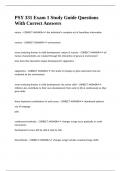 PSY 331 Exam 1 Study Guide Questions With Correct Answers&period;