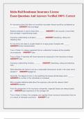 Idaho Bail Bondsman Insurance License   Exam Questions And Answers Verified 100&percnt; Correct 