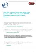 NURS 6521- Advanced Pharmacology Multiple Choice Questions And Answers Latest Updates 2025&sol;2026 With Correct Answers 100&percnt; With Complete Solutions