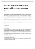 ASE A5 Practice Test Brakes exam with correct answers&period;