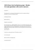 ASE &lpar;Entry level technician prep&rpar; - Brakes A5 exam questions with correct answers