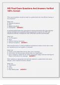 IHS Final Exam Questions And Answers Verified  100&percnt; Correct 