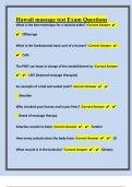 Hawaii massage test Exam Questions With High Expert Verified Solutions