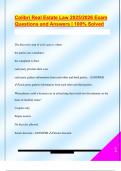 Colibri Real Estate Law 2025&sol;2026 Exam  Questions and Answers &vert; 100&percnt; Solved