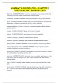Anatomy & Physiology - Chapter 2 questions and answers 2025