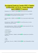 Investment Funds in Canada &lpar;IFIC&rpar; Chapter  I UPDATED  ACTUAL  Exam Questions  and CORRECT Answers