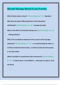 Hawaii Massage Board Exam Practice With Premium Expert Verified Answers