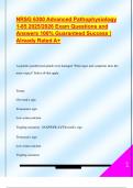 NRSG 6300 Advanced Pathophysiology  1-85 2025&sol;2026 Exam Questions and  Answers 100&percnt; Guaranteed Success &vert;  Already Rated A&plus; 