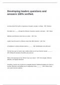 Developing leaders questions and answers 100&percnt; verified&period;