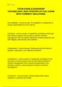 CPCM EXAM &lpar;LEADERSHIP  VOCABULARY&rpar; 2025 UPDATED ACTUAL EXAM  WITH CORRECT SOLUTIONS&period;