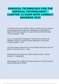 SURGICAL TECHNOLOGY FOR THE SURGICAL TECHNOLOGIST - CHAPTER 12 EXAM WITH CORRECT ANSWERS 2025