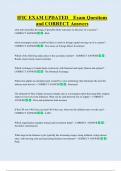 IFIC EXAM UPDATED    Exam Questions  and CORRECT Answers 