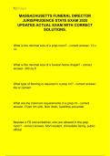MASSACHUSETTS FUNERAL DIRECTOR  JURISPRUDENCE STATE EXAM 2025  UPDATED ACTUAL EXAM WITH CORRECT  SOLUTIONS&period;