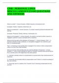 CISR - PERSONAL LINES MISCELLANEOUS EXAM QUESTIONS AND ANSWERS