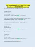 Six Sigma Black Belt UPDATED  Exam  Questions and CORRECT Answers 