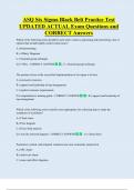ASQ Six Sigma Black Belt Practice Test  UPDATED ACTUAL Exam Questions and  CORRECT Answers