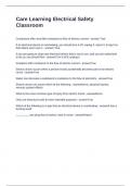 Care Learning Electrical Safety Classroom Qu7estions and Answers 100&percnt; C0rrect