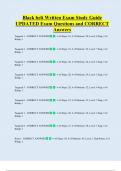 Black belt Written Exam Study Guide  UPDATED Exam Questions and CORRECT  Answers