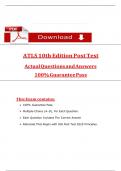 ATLS 10th Edition Post Test Actual Questions with Verified Answers &lpar;2025 &sol; 2026&rpar;&comma; 100&percnt; Guarantee Score Pass
